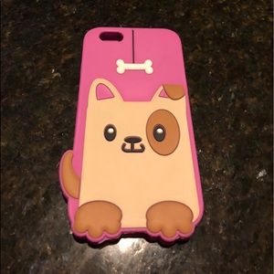 Pink silicone gel iPhone 6/6s dog case